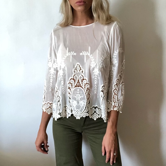 Dolce Vita Tops - {Dolce Vita} silk blend lace blouse